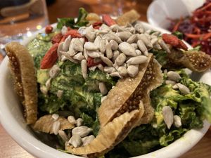 Massaged kale at Amrutha Lounge - Earlsfield in South West London