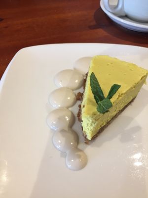 Delicious lemon cheesecake at Amrutha Lounge - Earlsfield in South West London