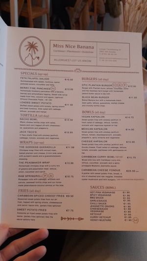 Menu at Miss Nice Banana in Gouda