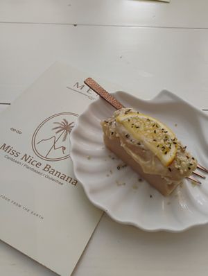 Almond and banana 🍰 at Miss Nice Banana in Gouda