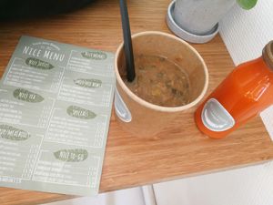 Banana soup... does not look great, but tastes good! at Miss Nice Banana in Gouda