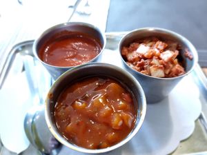 3 sauces at Amon in Bruges