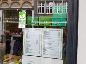 menu at Amon in Bruges