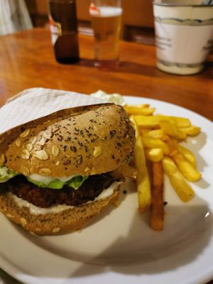 Vegan hamburger at El Limon in Tenerife