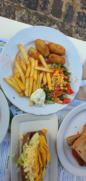 Croquetas and salad at El Limon in Tenerife