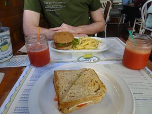 Burger with fries and sandwich at El Limon in Tenerife