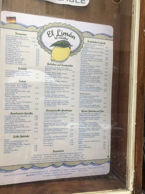 German Menu at El Limon in Tenerife