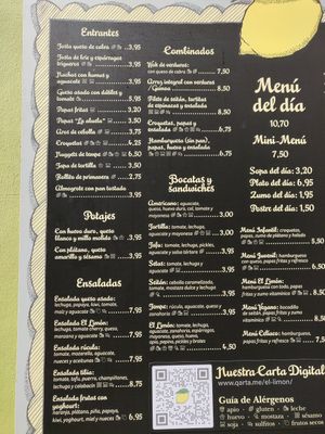 Menü at El Limon in Tenerife