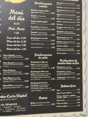 Menü at El Limon in Tenerife