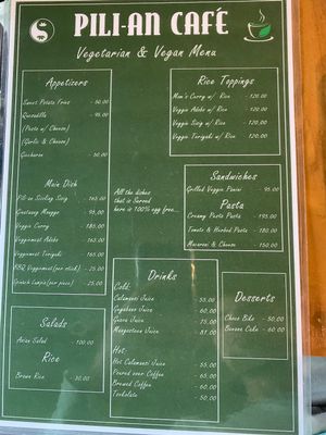 Menu at Pilian Cafe & Vegie Resto in Cagayan De Oro