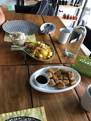 Mum's curry and Tofu+rice at Pilian Cafe & Vegie Resto in Cagayan De Oro