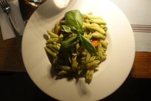 Penne Pesto Genovese (vegane Variante) at Park Cafe in Traunstein