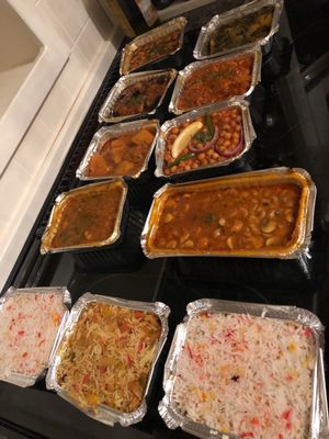 Delicious takeaway of vegan dishes  at Curry Queen in Sittingbourne