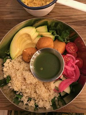 Quinoa bowl with pesto instead of the other sauce! So big i couldnt fnish it! at NicPic in Malaga