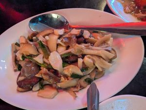 Mushroom stirfry at Farmhouse in Ranong