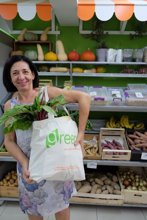 Mrs Anna at Green Shop Larnaca in Larnaca