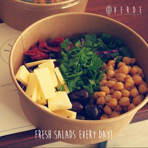 Fresh Salads with Organic Ingredients from Green Shop Larnaca and pure love! at Jasmine Micro Roastery in Larnaca