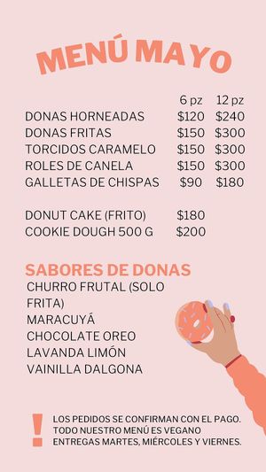 Menú mayo 2021 at El Burro Rayado - Food Cart in Tijuana