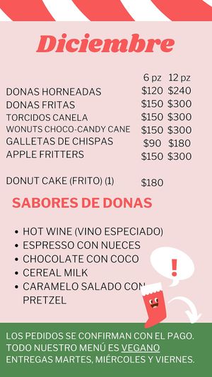 Dec menu, 
orders @elburrorayado on instagram and facebook

pedidos por medio de instagram o facebook @elburrorayado at El Burro Rayado - Food Cart in Tijuana