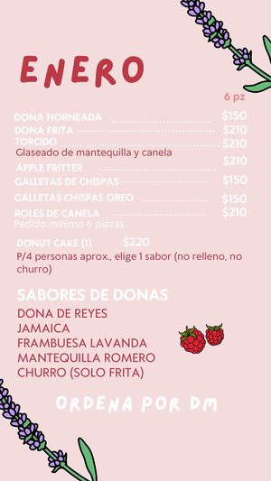 Menú de enero, ordena a domicilio, entregas martes, miércoles y viernes  at El Burro Rayado - Food Cart in Tijuana