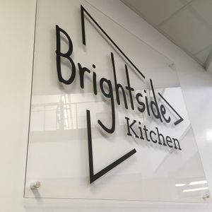 Sign inside the cafe at Brightside Kitchen in Des Moines