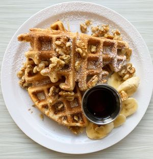 Waffles for brunch! at Brightside Kitchen in Des Moines