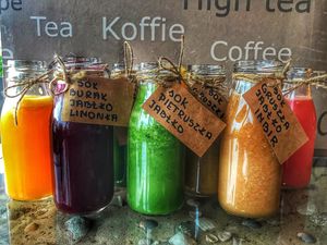 Healthy and freshly prepared juices made of fruits and vegetables. / Zdrowe, świeżo wyciśnięte soki z warzyw i owoców.  at Costa Cafe in Swinoujscie