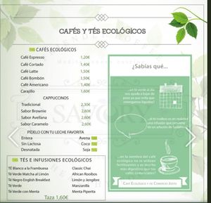 Coffees and teas at Savory Acai House & Healthy Food in Valencia