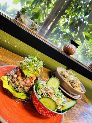 Forbidden Hamburguesa (unbelievable fresh & tasty AS HELL!)  at  PLANT GOSSIP - powered by OrVeganic Kitchen in Coeur D Alene