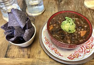 Sweet Potato Three-Bean Chili  at  PLANT GOSSIP - powered by OrVeganic Kitchen in Coeur D Alene