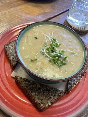 Split Pea Dal at  PLANT GOSSIP - powered by OrVeganic Kitchen in Coeur D Alene