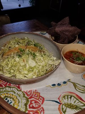 Oaxacan tacos at  PLANT GOSSIP - powered by OrVeganic Kitchen in Coeur D Alene