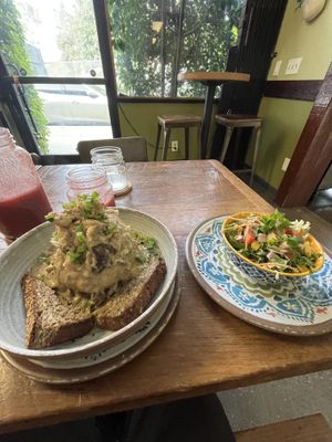 Sloppy Vegan Jane with side salad. So good!!!  at  PLANT GOSSIP - powered by OrVeganic Kitchen in Coeur D Alene