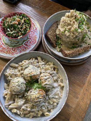 Pasta, sloppy jelly  at  PLANT GOSSIP - powered by OrVeganic Kitchen in Coeur D Alene