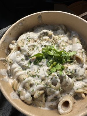 Alfredo. V/GF/Delicious!  at  PLANT GOSSIP - powered by OrVeganic Kitchen in Coeur D Alene