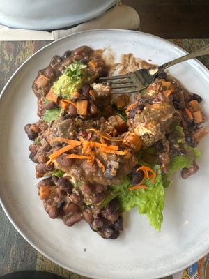 Sloppy Joe Burger at  PLANT GOSSIP - powered by OrVeganic Kitchen in Coeur D Alene