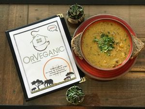 Split Pea and Moong Dal Soup at  PLANT GOSSIP - powered by OrVeganic Kitchen in Coeur D Alene