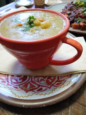 Split pea soup, very yum at  PLANT GOSSIP - powered by OrVeganic Kitchen in Coeur D Alene