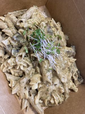 Almond Chardonnay Cheddar Alfredo  at  PLANT GOSSIP - powered by OrVeganic Kitchen in Coeur D Alene