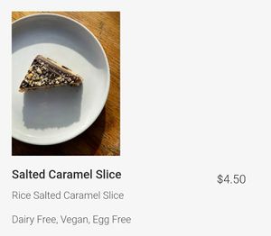 Vegan slice at Old Green Bean in Bendigo