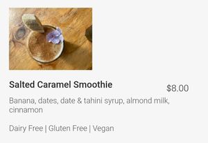 Vegan smoothie at Old Green Bean in Bendigo