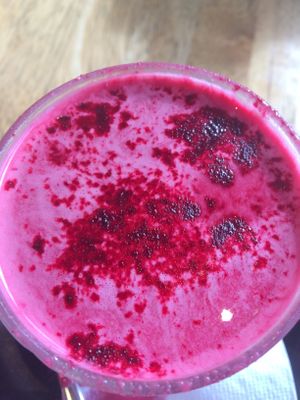 Beetroot coconut latte at Whitby in Bendigo