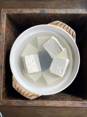 Tofu kombu hot pot  at Okutan Kiyomizu in Kyoto