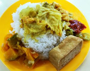 Curry vegetables rice  at Guan Yin Vegetarian - North Bridge Rd in Central Singapore