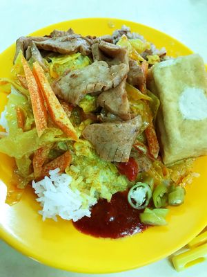 Curry vegetables rice $2.50 at Guan Yin Vegetarian - North Bridge Rd in Central Singapore
