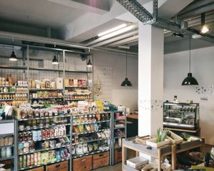 Inside the store at Reformhaus Wollishofen in Zurich