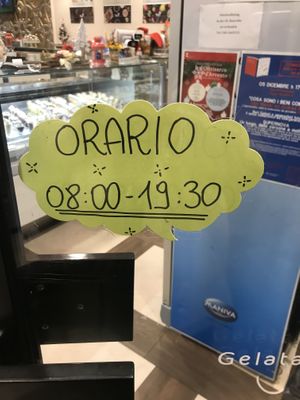 Opening hours (3/12)  at Gelateria Mario in Bolzano