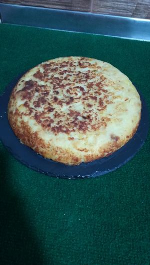 Tortilla de patatas (potatos omelette)  at Rustic Fusion in Madrid