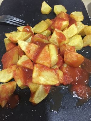 Patatas bravas at Rustic Fusion in Madrid