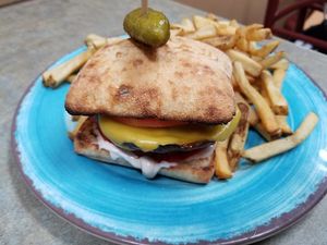  Portobello Mushroom Burger, with your choice of side at Gloria's Restaurant in Sudbury